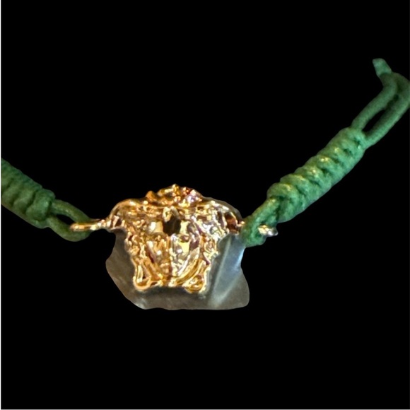 Versace Green and Gold Braided Bracelet - Picture 3 of 3